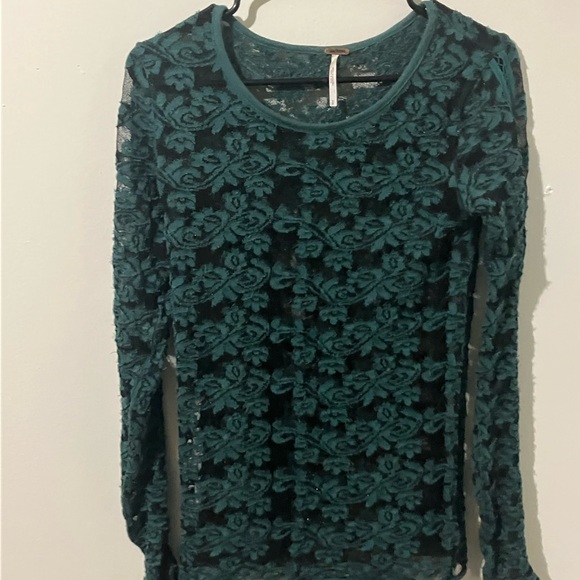 We The Free shiner lace emerald green top - Picture 7 of 7